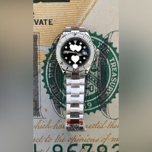 Stainless Steel Diver-Style Watch - Black Dial